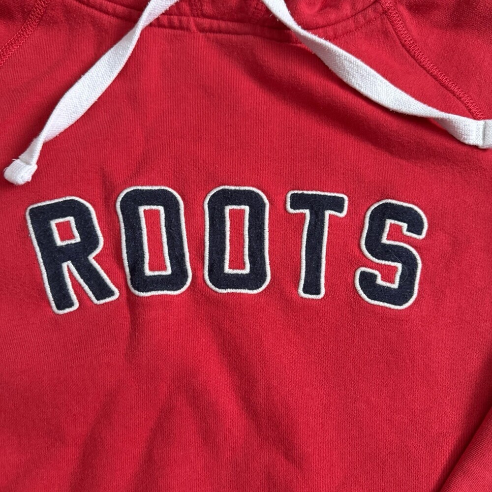 Roots Canada Hoodie Sweatshirt Unisex XXS Pullover Red EUC - Picture 5 of 11